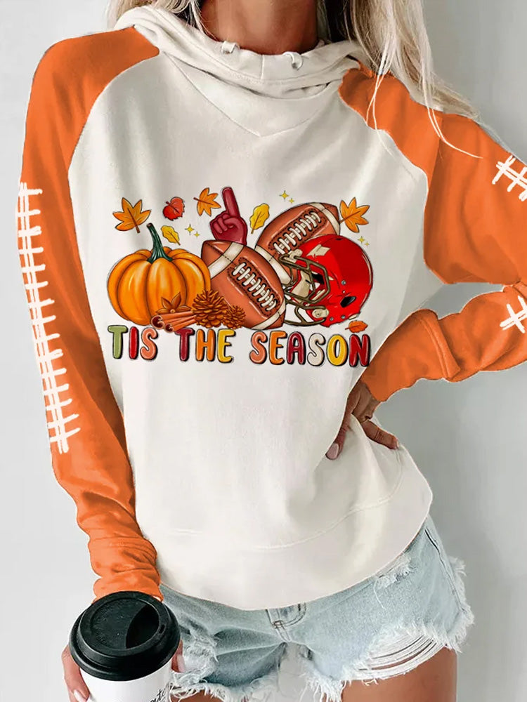 Women's Tis The Season Fall Football Fans Gameday Casual Hoodie artswardrobe