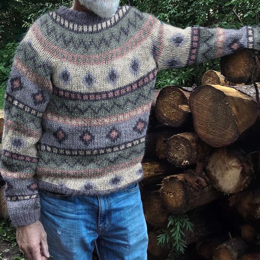 Vintage Tribal Geometric Graphic Knitted Warm Sweater elevenforest