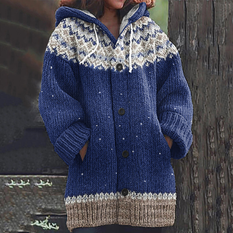 Vintage Knit Jacquard Islender Warmth Print Women's Sweater elevenforest