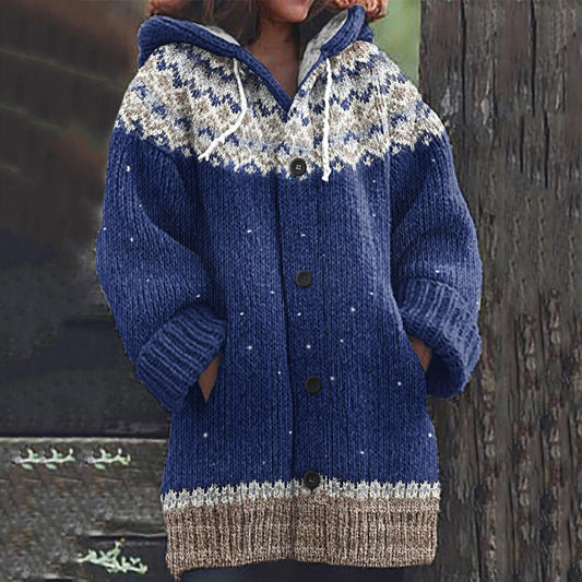 Vintage Knit Jacquard Islender Warmth Print Women's Sweater elevenforest