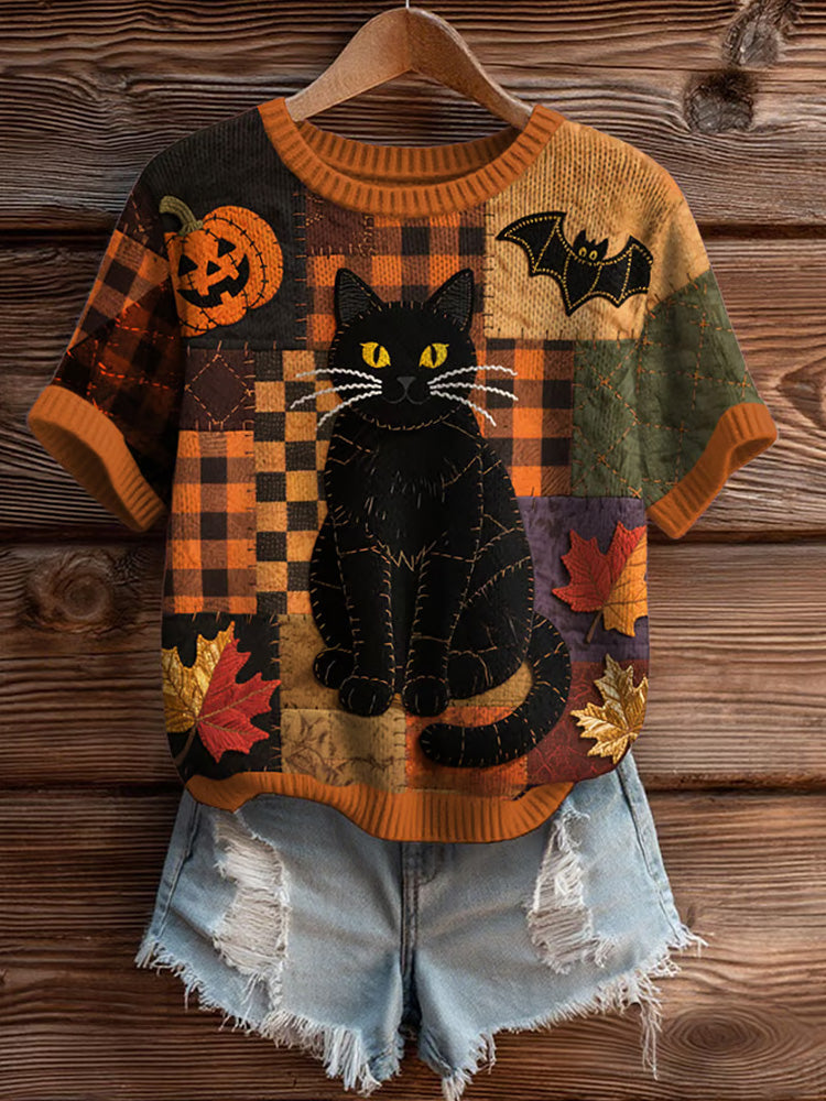 Comstylish Women's Halloween Funny Cat Top 1