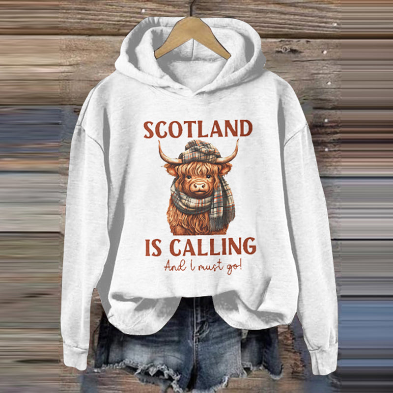 Vintage Scotland Travel Highlands Print Casual Hoodie artswardrobe