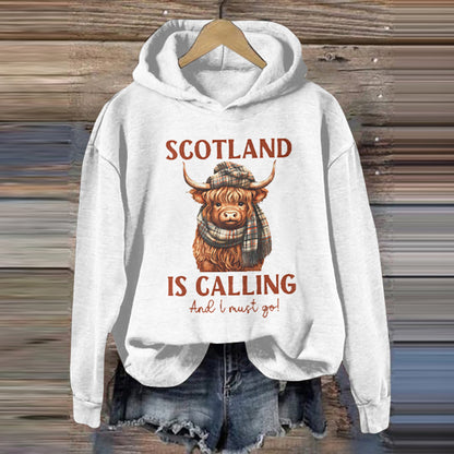 Vintage Scotland Travel Highlands Print Casual Hoodie artswardrobe