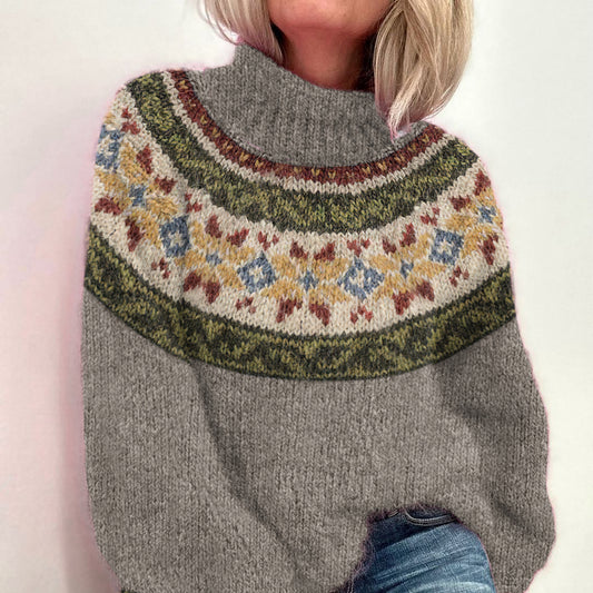 Vintage Fairman Island Tribal Pattern Cozy Sweater elevenforest