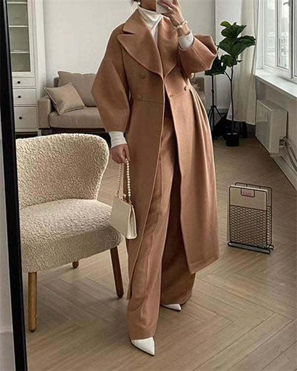 LP | Cappotto in lana vintage con maniche a lanterna e risvolti