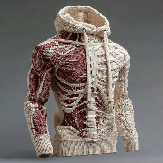 Men's Halloween Anatomy Art Hooded Sweater artswardrobe