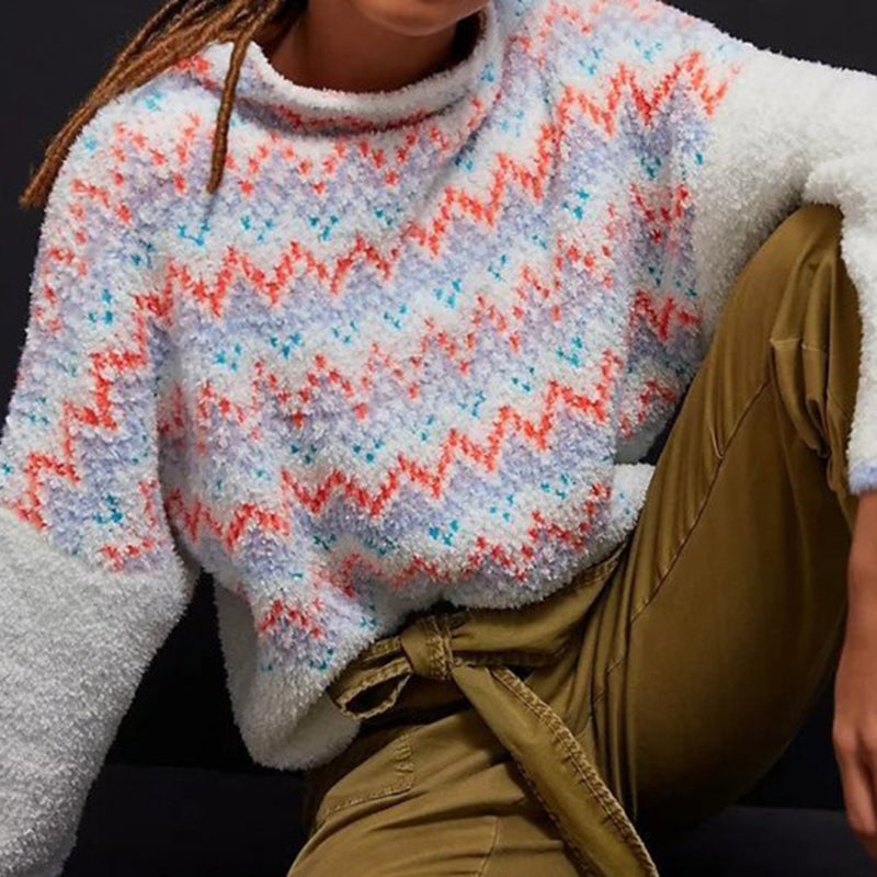 Vintage Fair Isle Knitted Thermal Turtleneck Sweater elevenforest