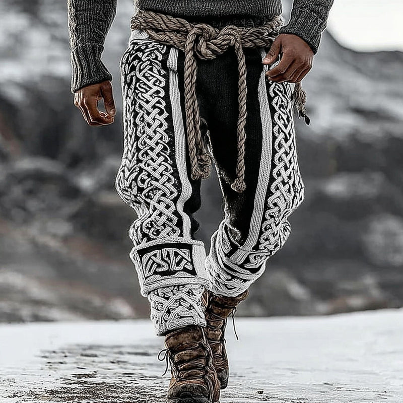 Men's Viking Tribal Celtic Pattern Art Knit Pants artswardrobe