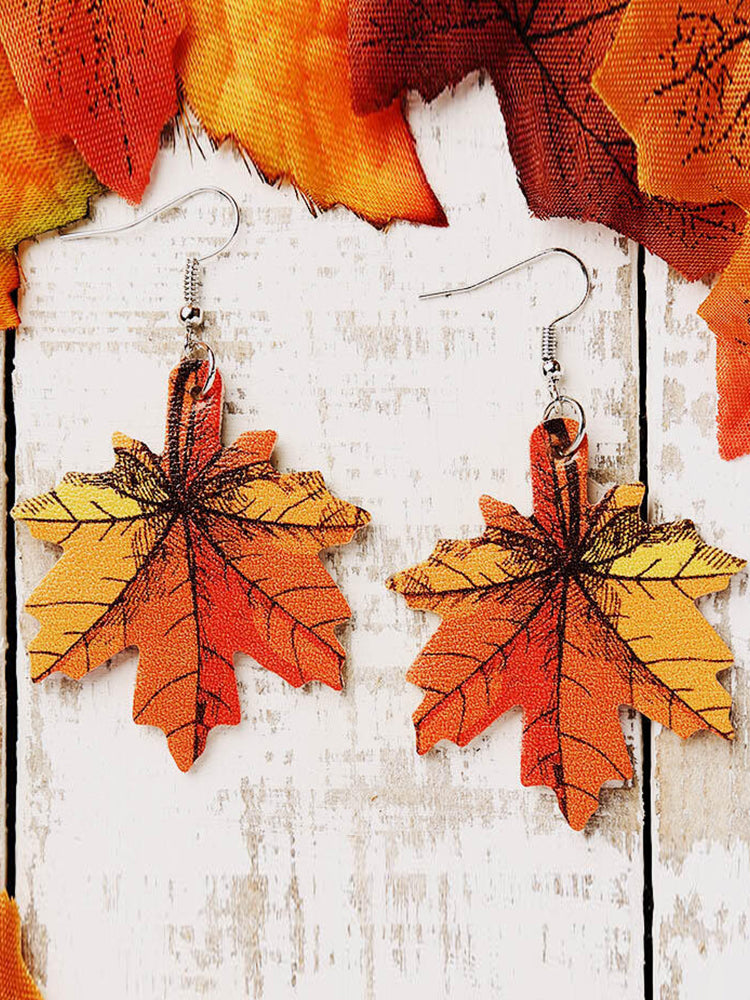 Fallen Leaves Inspired Leather Earrings artswardrobe