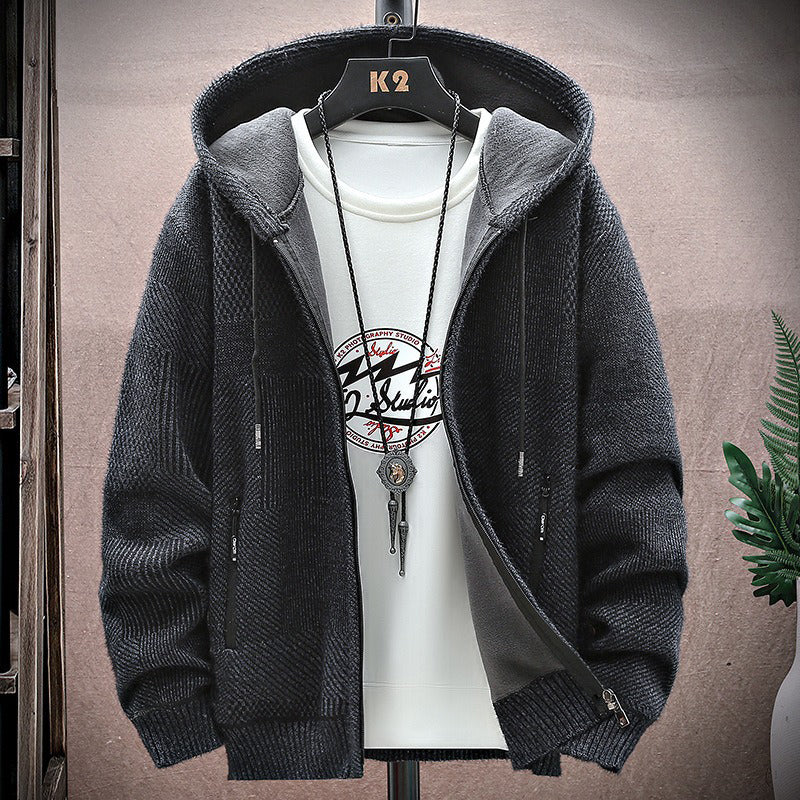 Men's Vintage Knitted Cardigan Thickened Warm Jacket artswardrobe