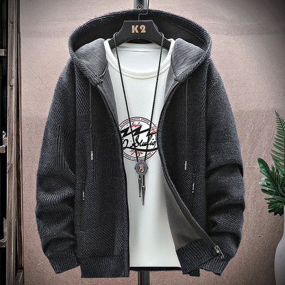 Men's Vintage Knitted Cardigan Thickened Warm Jacket artswardrobe