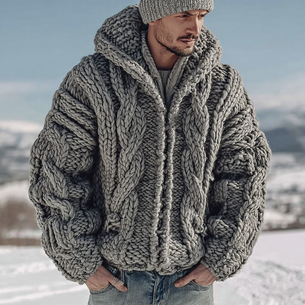 Men's Vintage Fairman Isle Jacquard Knit Zipper Cardigan Sweater artswardrobe