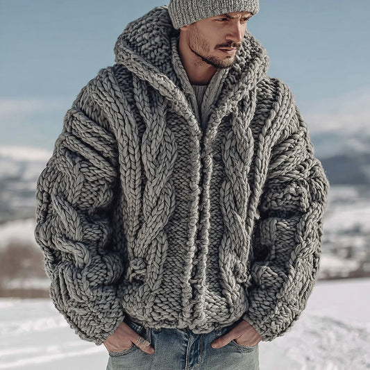 Men's Vintage Fairman Isle Jacquard Knit Zipper Cardigan Sweater artswardrobe