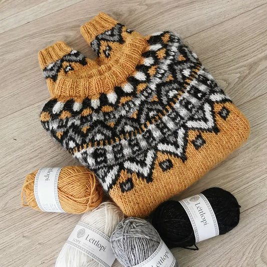 Vintage Icelandic Warm Knitted Jacquard Sweater (Unisex) elevenforest