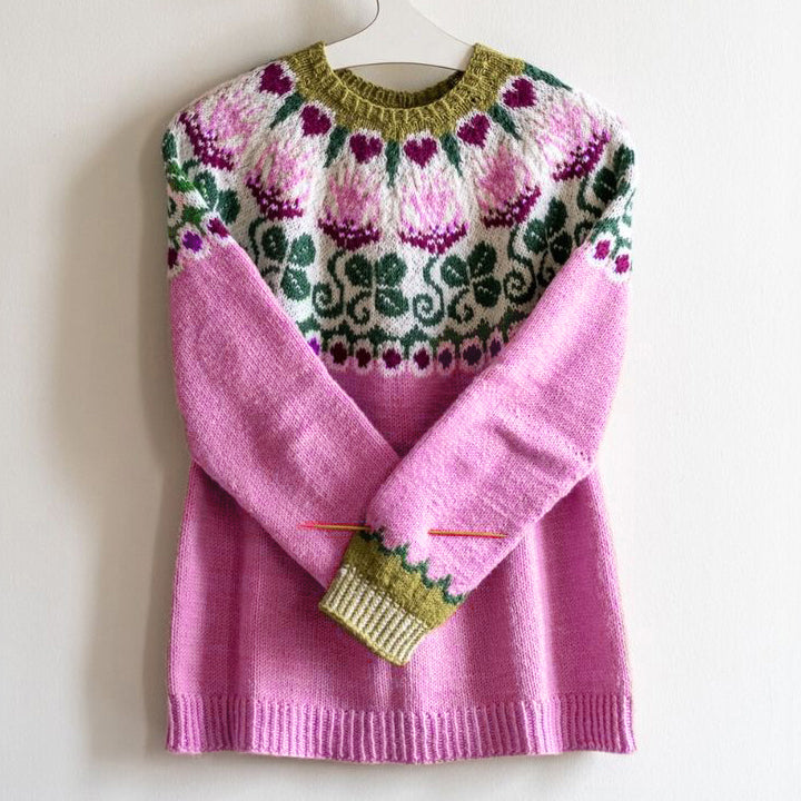 Floral Jacquard Breast Cancer Awareness Sweater elevenforest