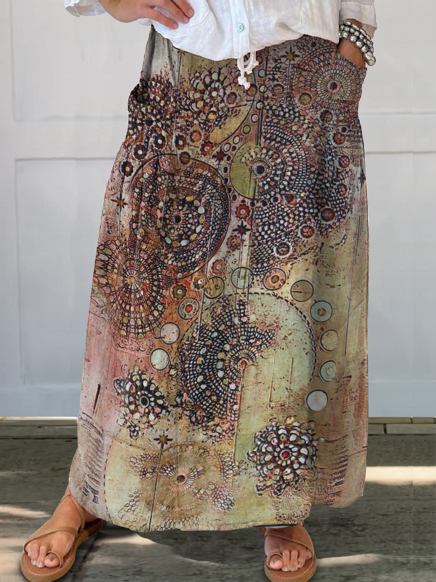 Women's Art Painting Hippie Print Skirt