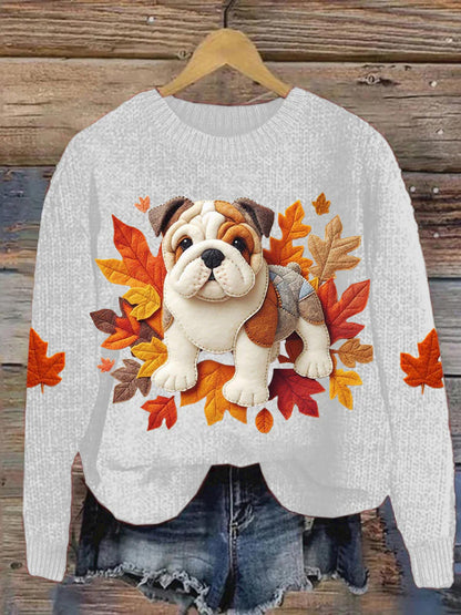Women's Pug Maple Leaf Sweatshirt artswardrobe