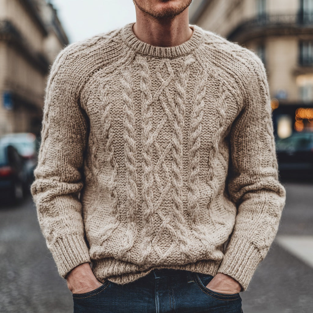 Men's Vintage Fairman Isle Jacquard Knit Crew Neck Sweater artswardrobe