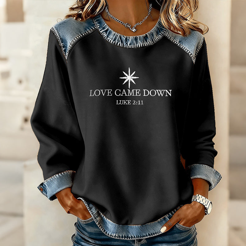 Comstylish Womens Christmas Faith Art Crew Neck Casual Sweatshirt