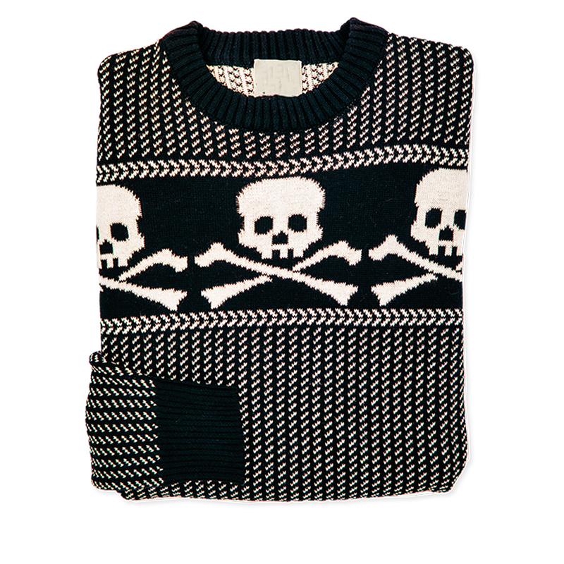 Halloween Skull Print Knitted Pullover Sweater artswardrobe