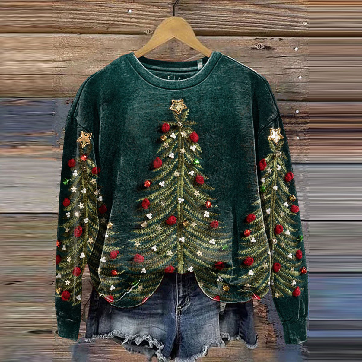 Comstylish Christmas Gift Christmas Tree Art Pattern Sweatshirt
