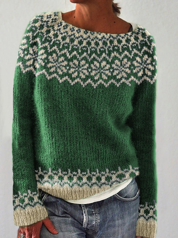Vintage Jacquard Cozy Icelandic Sweater elevenforest