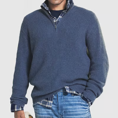 Men's Cashmere Business Casual Zipper Sweater artswardrobe