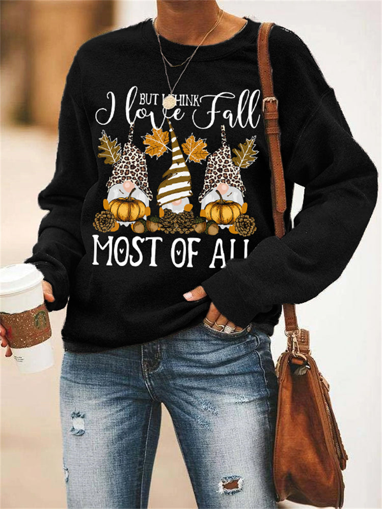 Gnomes I Love Fall Most Of All Sweatshirt artswardrobe