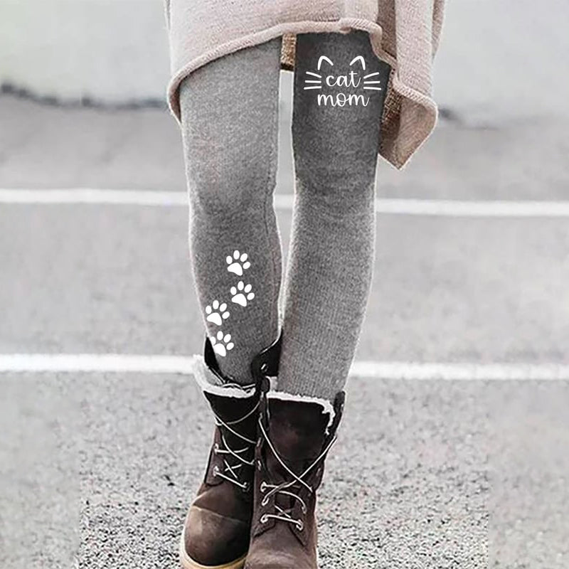Cat Mom Printed Casual Leggings elevenforest