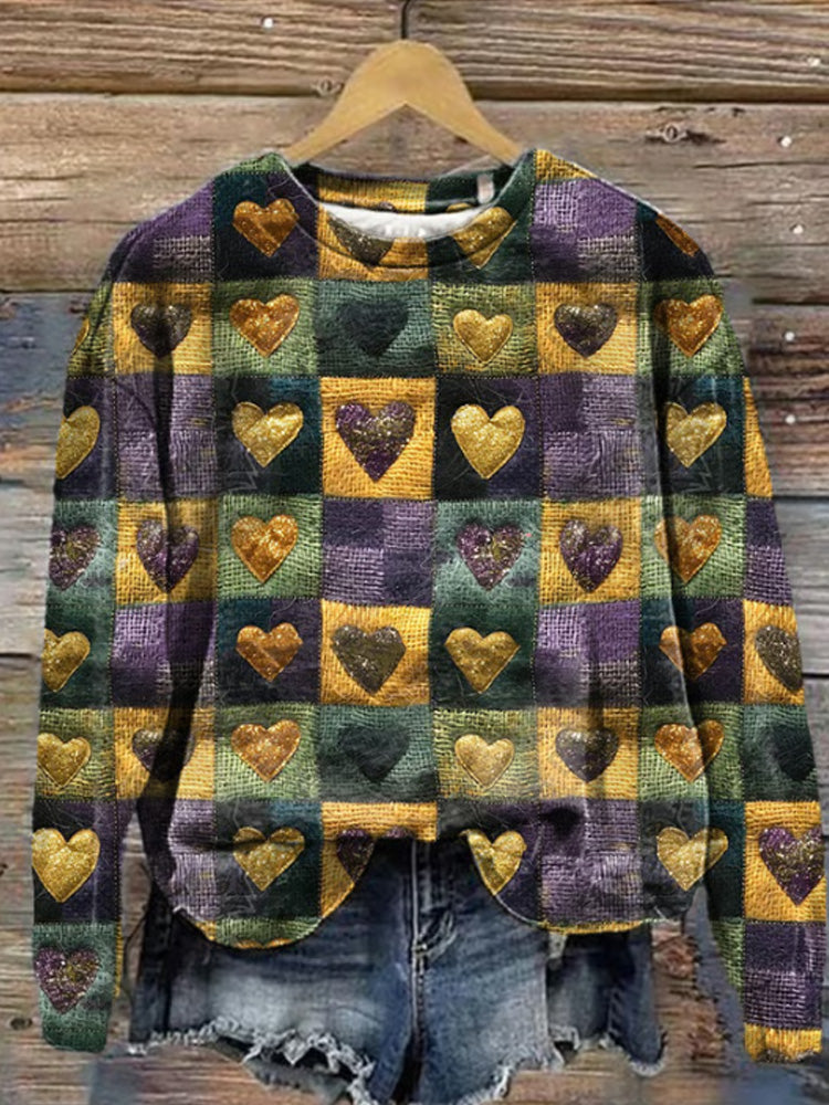 Comstylish Women's Mardi Gras Print Sweatshirt