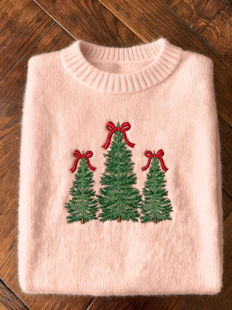 Women's Christmas Art Print Casual Sweater artswardrobe