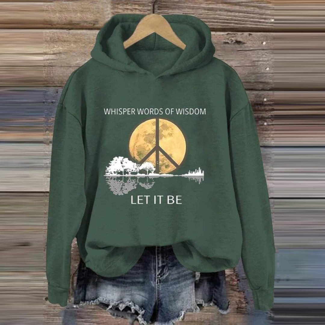 Comstylish Hippie Guitar Lake Whisper Words Of Wisdom Let It Be Print Hoodie