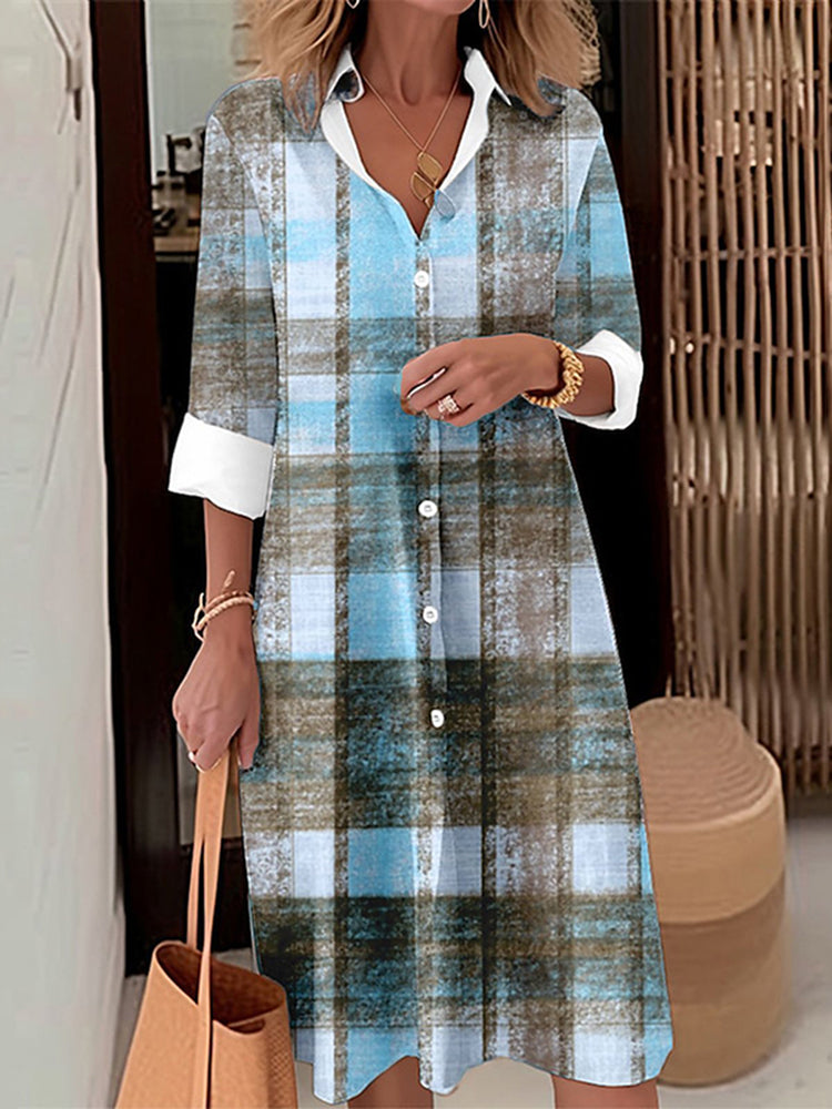 Casual Striped Long Sleeve Casual Loose Dress