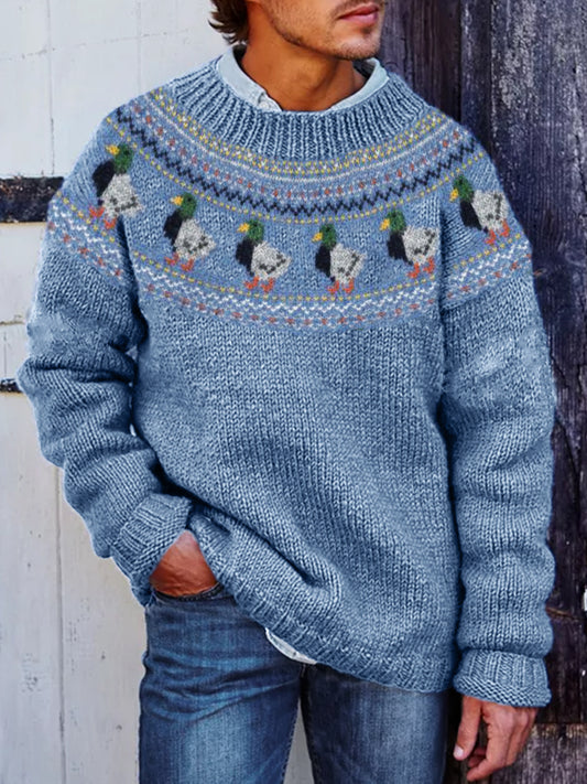 Men's Vintage Mallard Yoke Cozy Knit Isle Sweater elevenforest