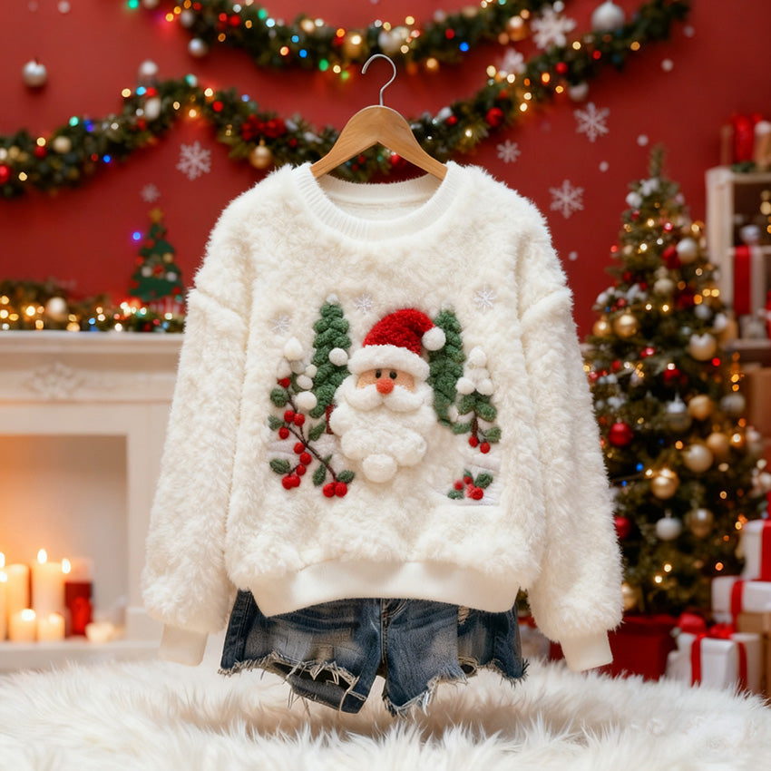 Christmas Santa Claus Women's Comfortable Plush Sweater