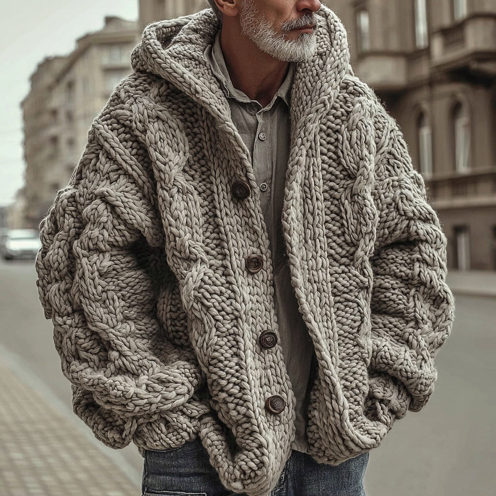 Men's Vintage Fairman Isle Jacquard Button Cardigan Sweater artswardrobe