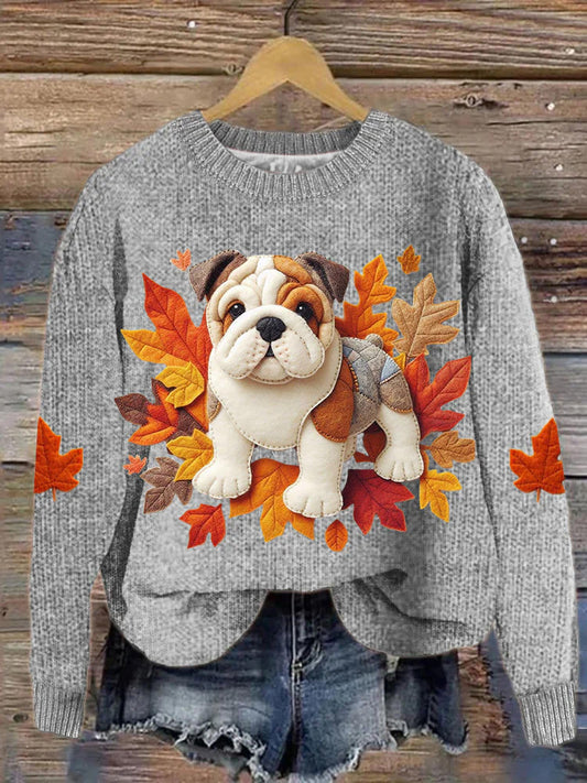 Women's Pug Maple Leaf Sweatshirt artswardrobe