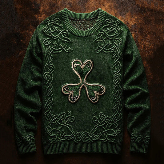 Vintage Irish Clover Cozy Knit Sweater elevenforest