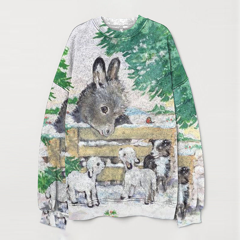 Flocks Of Lambs Women's Casual Round Neck Sweatshirt artswardrobe