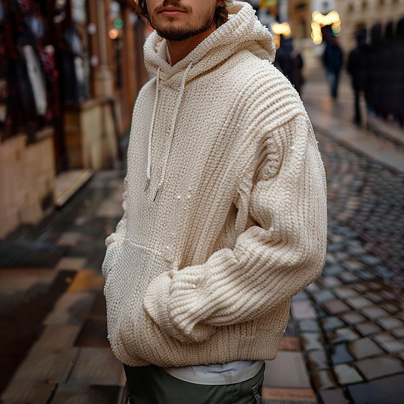 Men's Vingate Wool Blend Thick Needle Hooded Sweater elevenforest