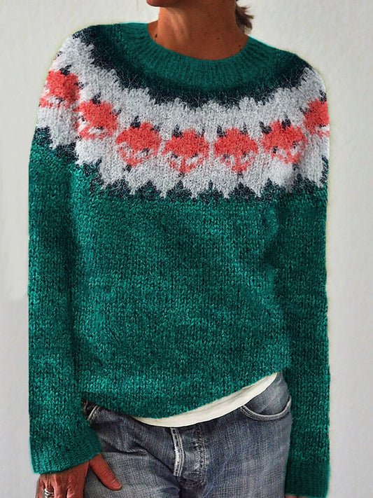 Forest Fox Inspired Knit Cozy Yoke Sweater elevenforest