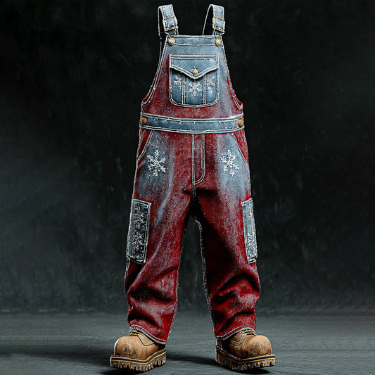Comstylish Men's Christmas Party Denim Jumpsuit