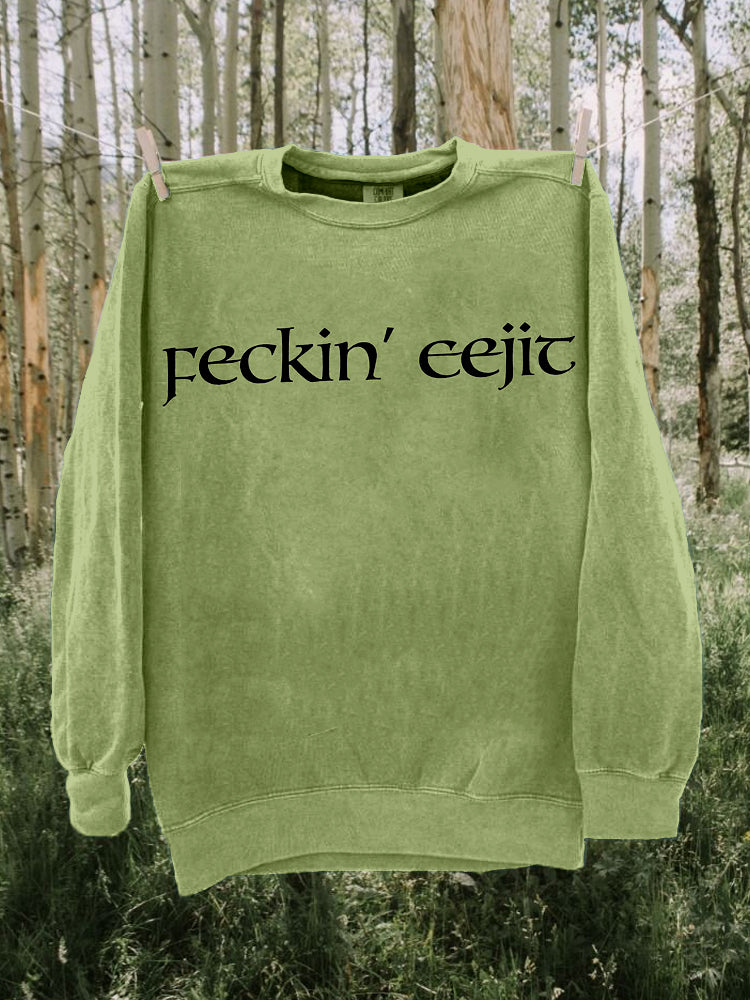 Comstylish Feckin Eejit Paddy's Day Vintage Cozy Sweatshirt