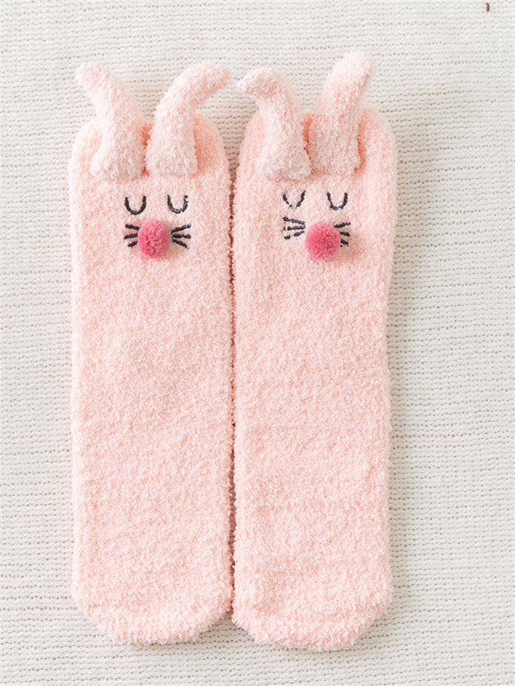 Lovely Bunny Inspired Cozy Fleece Socks artswardrobe