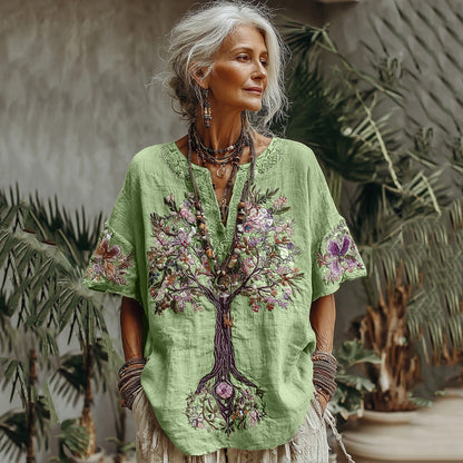 Comstylish Women's Tree Of Life Floral Art Comfy Shirt