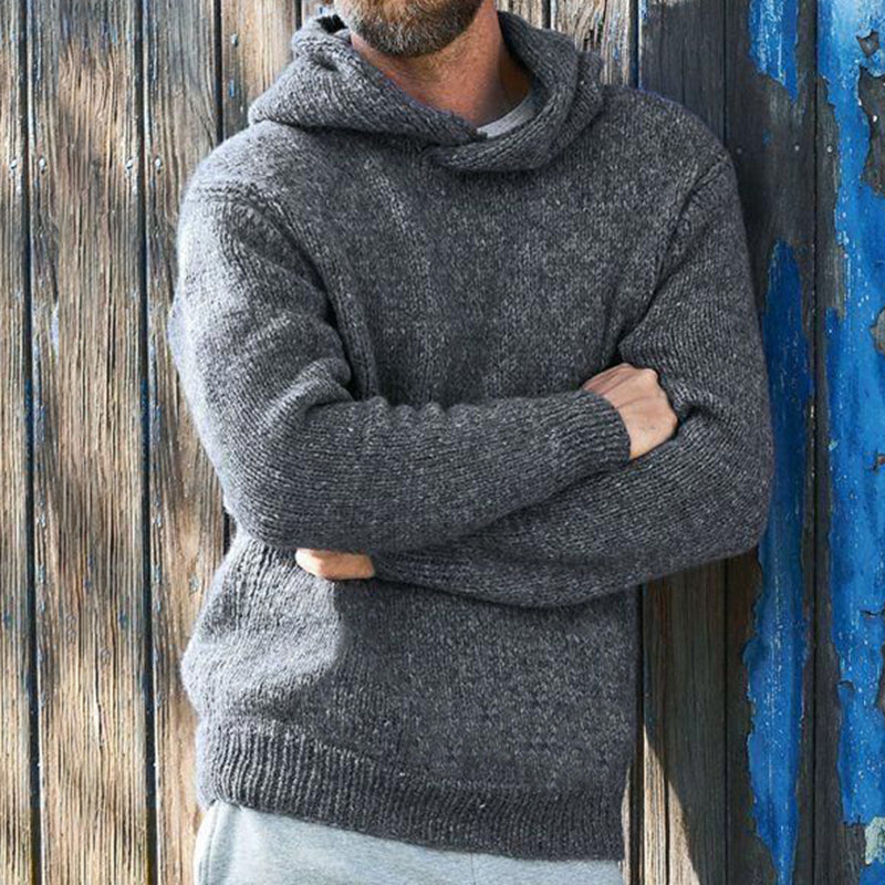 Men's  Wool Blend Cozy Knit Hoodie elevenforest