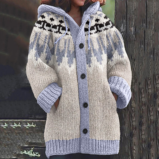 Vintage Icelandic Tribal Pattern Knitted Jacquard Sweater elevenforest