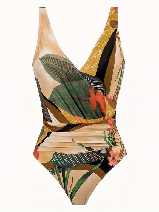 Costume da bagno affascinante con stampa tropicale