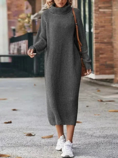 Cassandra® | Knitted sweater dress for women with high collar