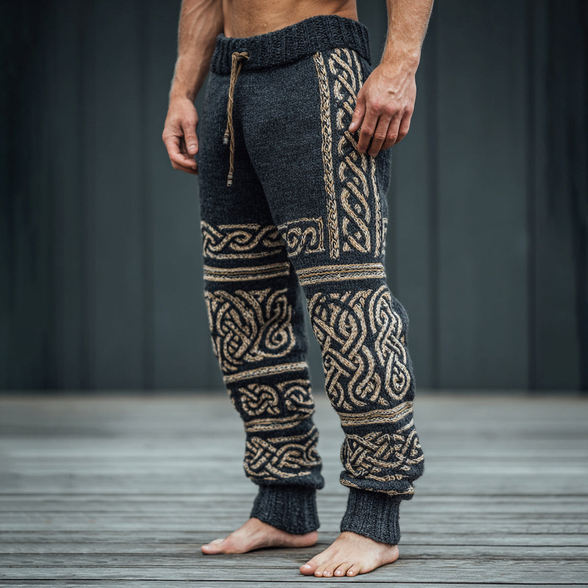 Men's Viking Tribal Celtic Art Cozy Knit Pants artswardrobe